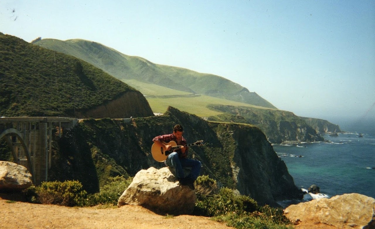 German Herlein playing guitar at Big Sur California