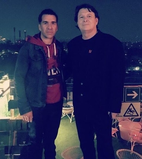 German Herlein with Danny Diaz at Hotel W Santiago rooftop